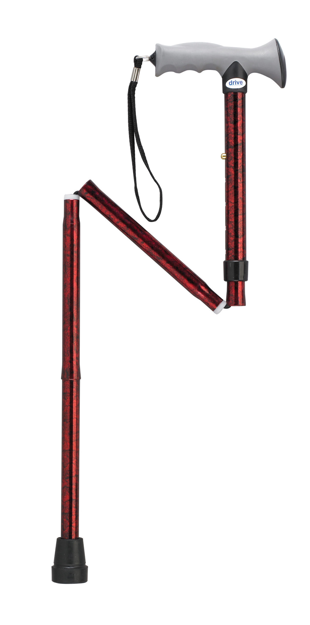 Drive Medical Adjustable Lightweight Folding Cane with Gel Hand Grip