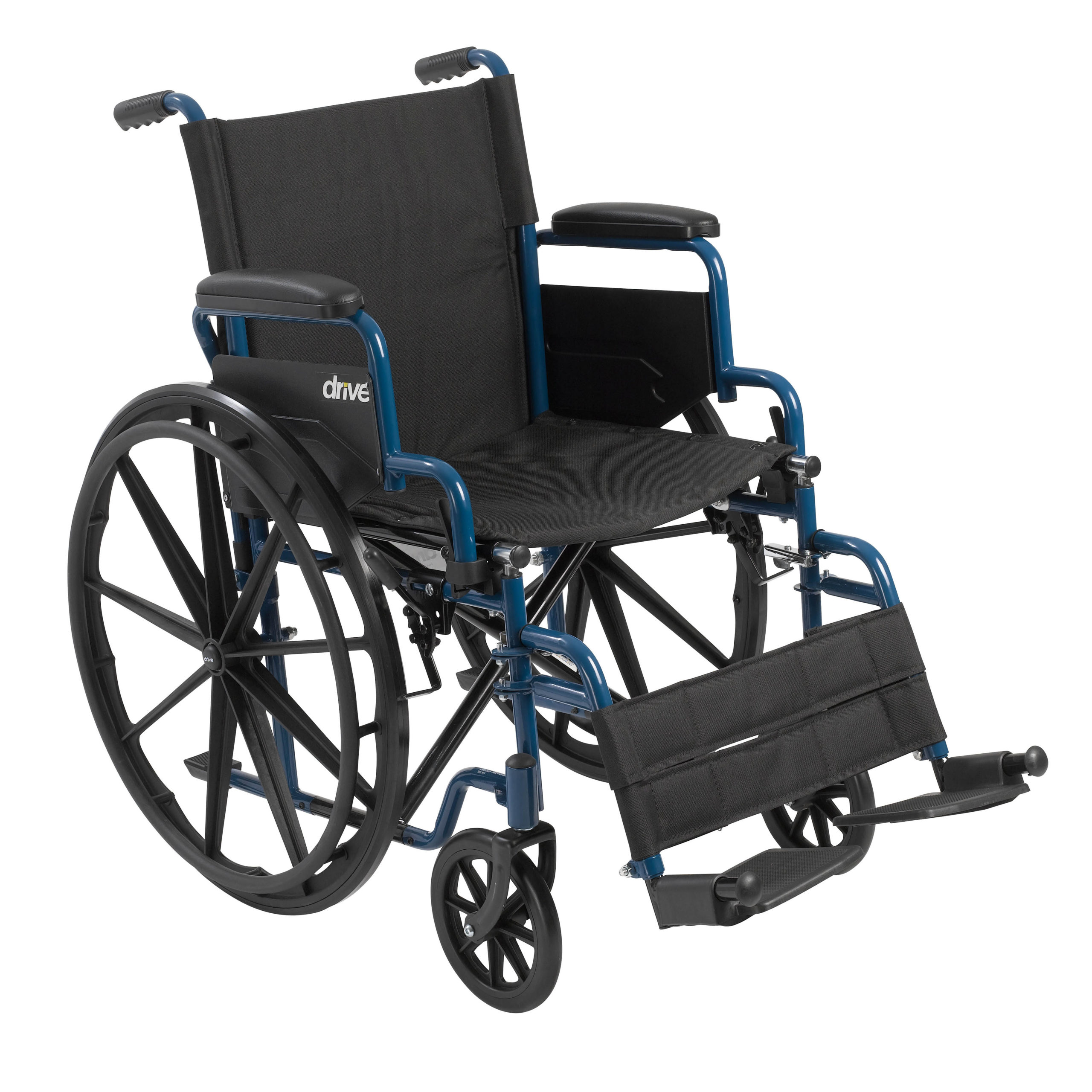 Drive Medical Blue Streak Wheelchair with Flip Back Desk Arms - Image 2
