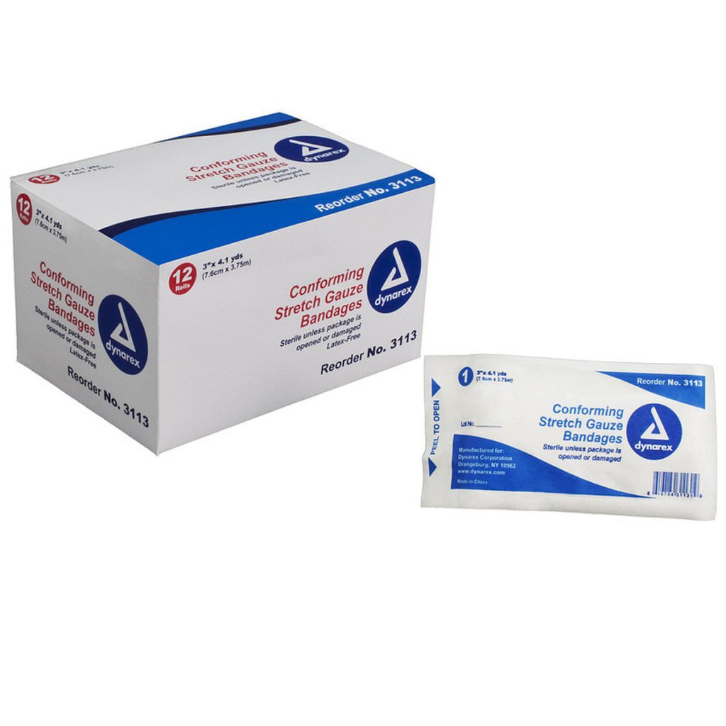Dynarex 3" X 4 Yds Sterile Stretch Gauze Bandage Rolls